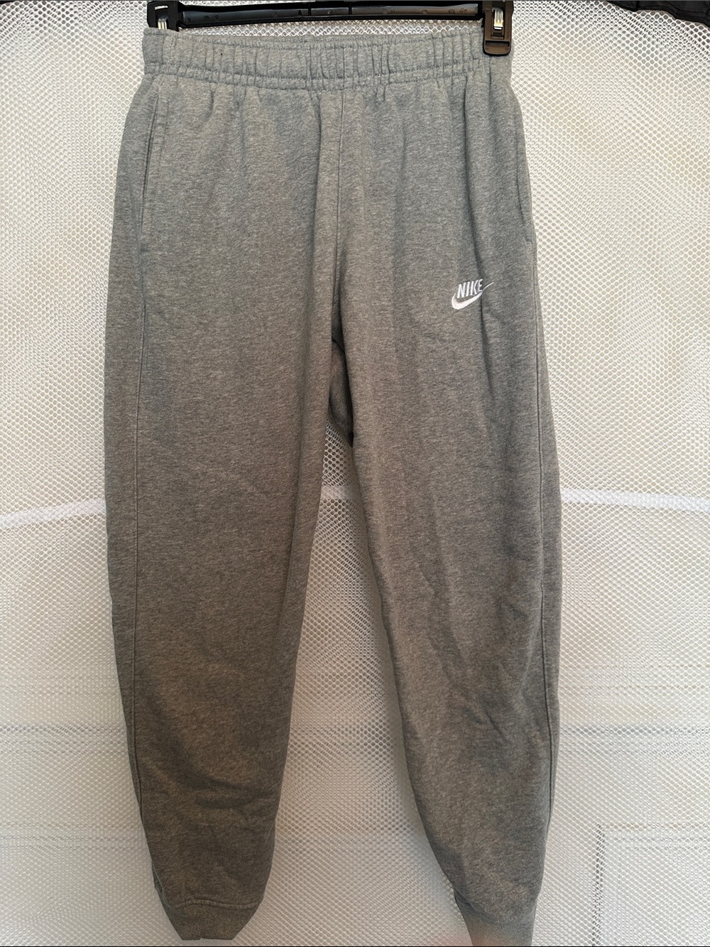 Nike Gray Heather Jogger Sweatpants with White Swoosh